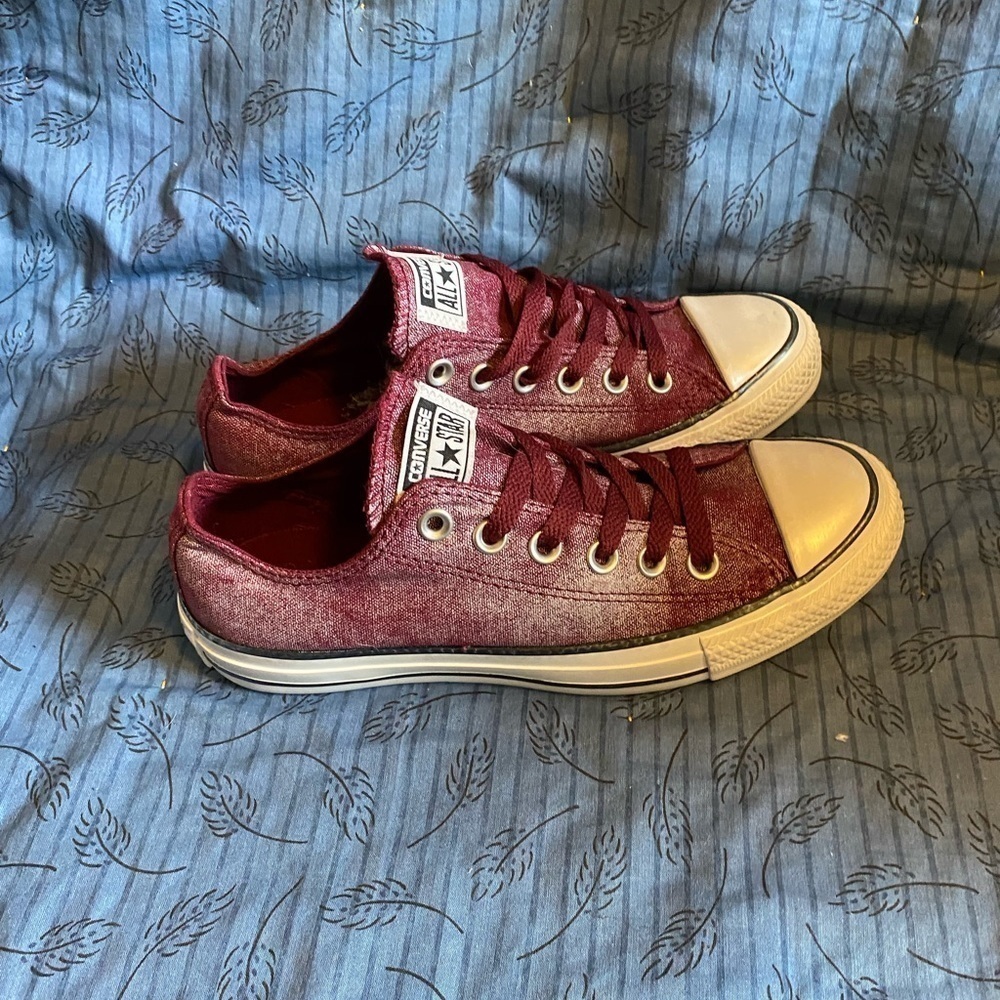 Converse Women's Burgundy Low-Top Sneakers - Picture 3 of 6